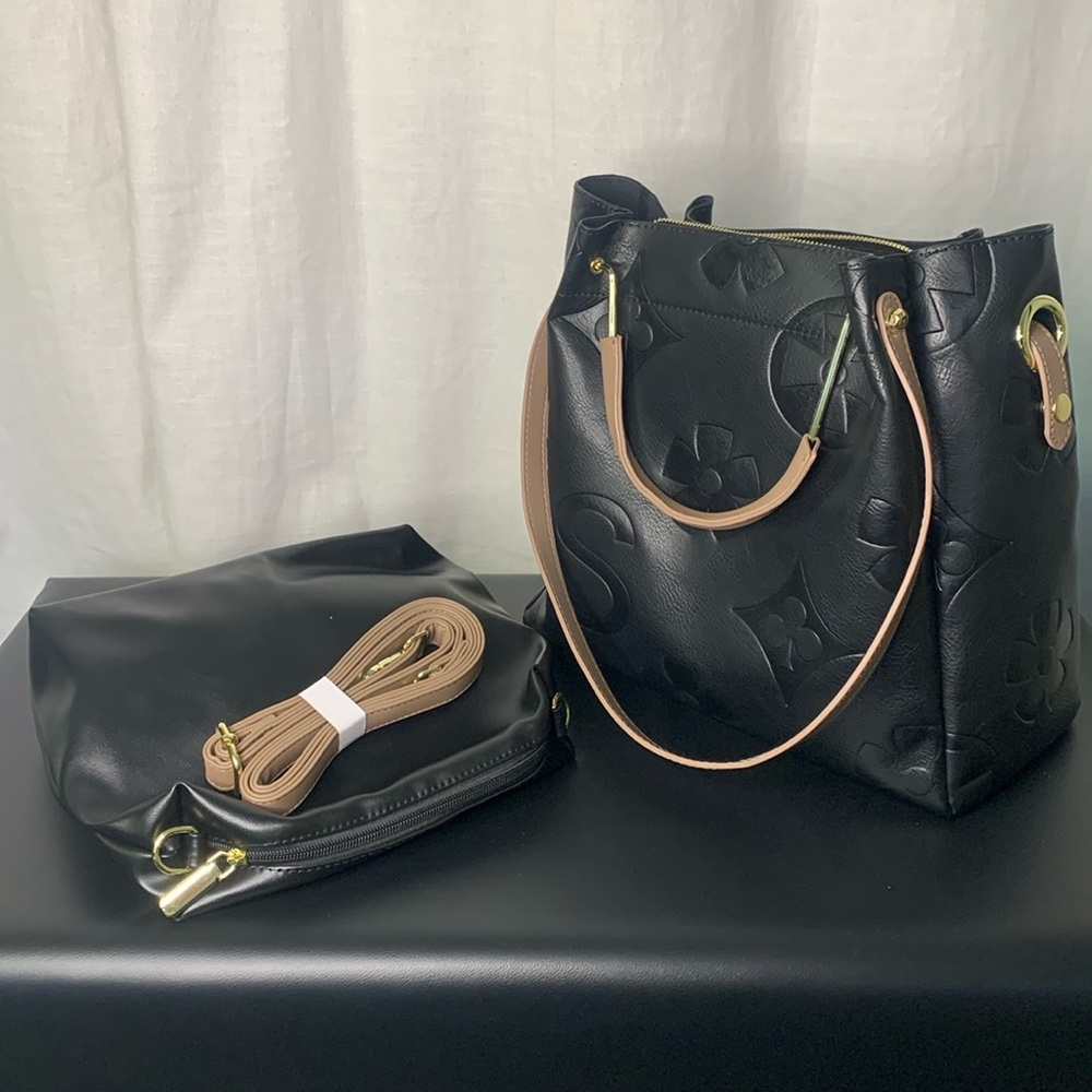 Black Purse/Handbag with Bonus Bag!